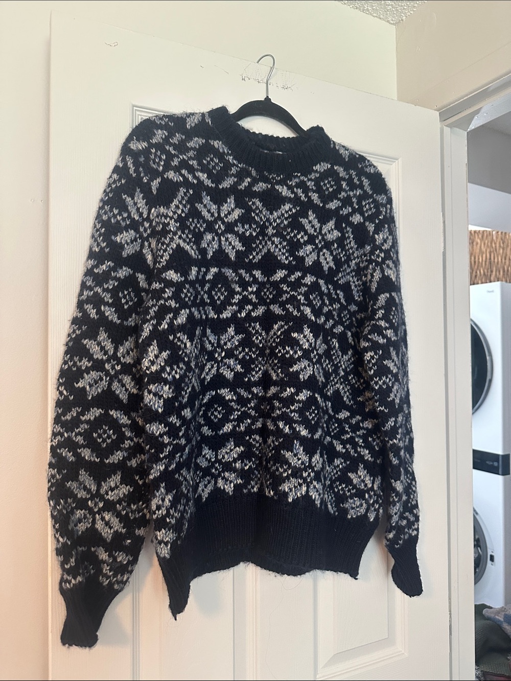 J. Crew Navy and White Marled Knit Sweater